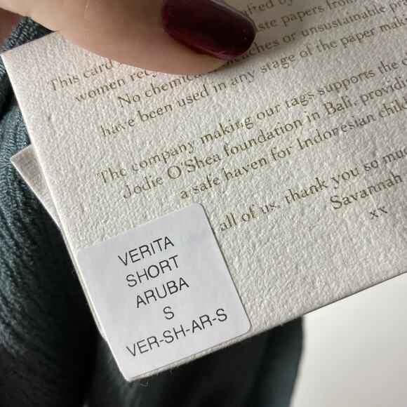 Savannah Morrow The Label Verita Short Aruba Blue Women's Small Boho Artsy NEW - Picture 5 of 7